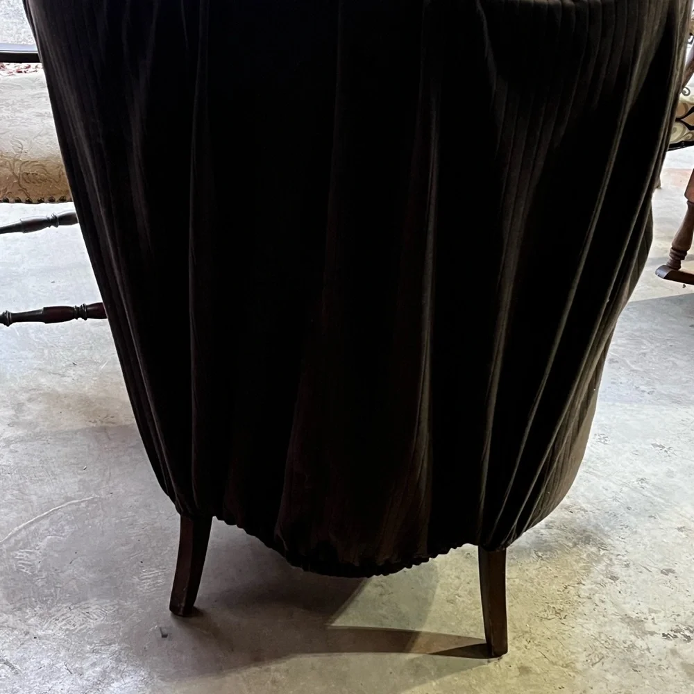 Elegant Brown Wingback Armchair Cover